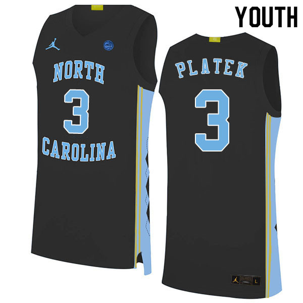 2020 Youth #3 Andrew Platek North Carolina Tar Heels College Basketball Jerseys Sale-Black